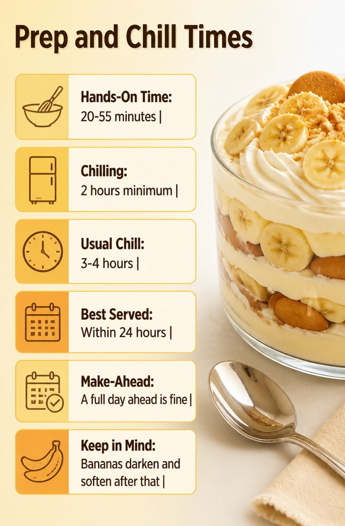 Biscoff Banana Pudding Recipe (Easy No-Bake Dessert) 9 Information on prep and chill times for biscoff banana pudding.