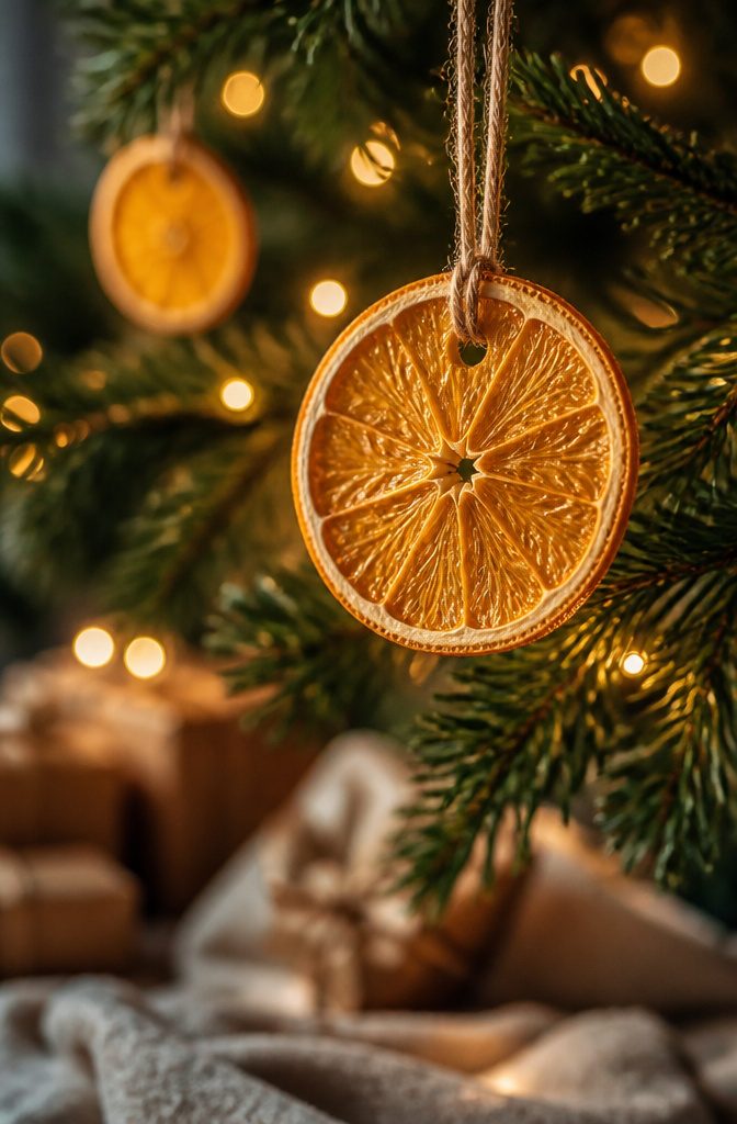 20 Easy Christmas Decor DIY Ideas for a Homemade Holiday 11 Dried orange slices with twine loops for hanging as ornaments.