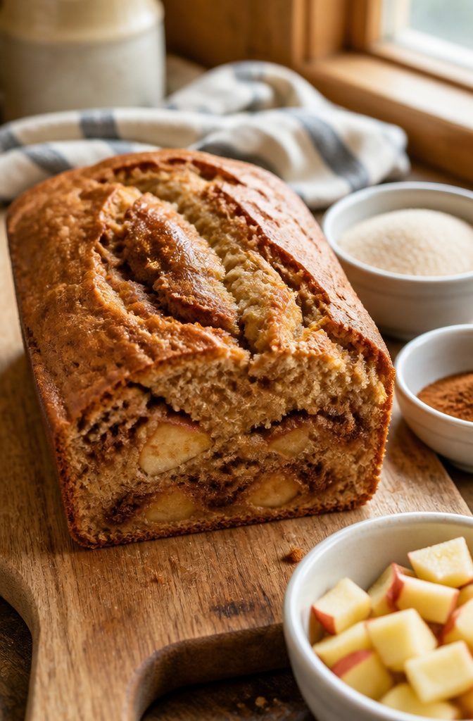 Easy Cinnamon Apple Bread: A Simple Loaf Recipe for 2026 2 A close-up of easy cinnamon apple bread with visible apple pieces.