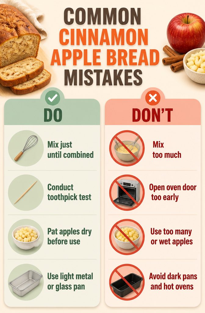 Easy Cinnamon Apple Bread: A Simple Loaf Recipe for 2026 11 An image illustrating common mistakes in making cinnamon apple bread.