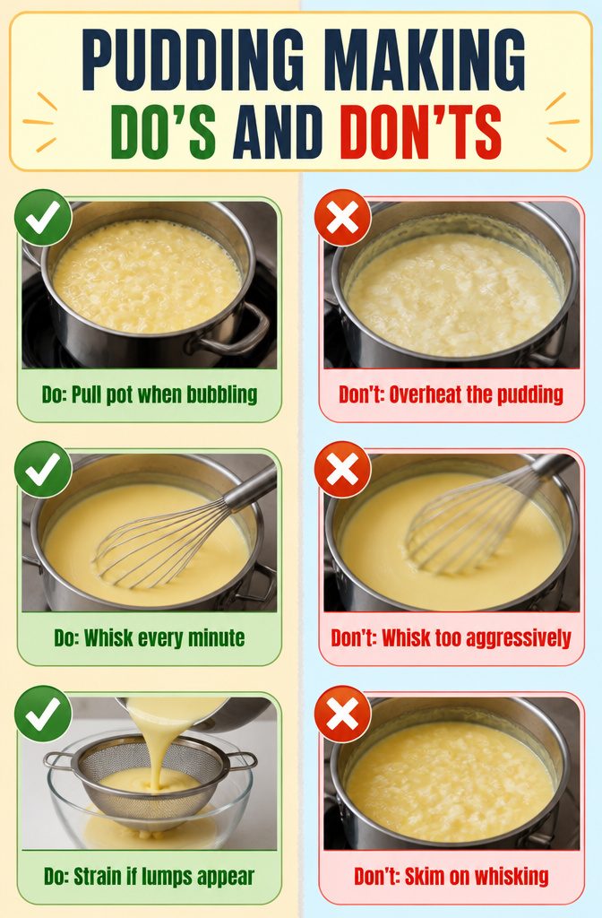 Homemade Pudding Recipe: Creamy Stovetop Dessert 6 Tips for preventing lumps and achieving the right pudding consistency.
