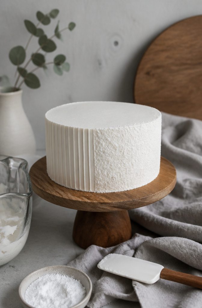 15 Simple Cake Decorating Ideas for 2026 — No Piping Required 7 A white buttercream cake with different textural elements.