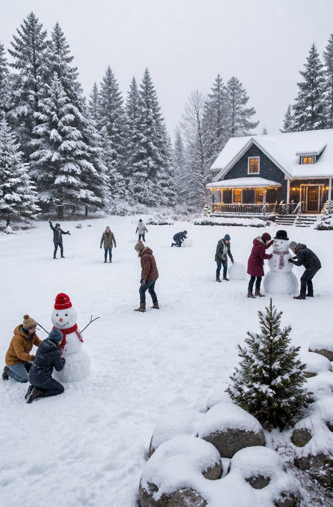 15 Xmas Party Ideas & Games for 2026 Celebrations 20 Participants enjoying outdoor winter games, including snowball fights and snowman building.